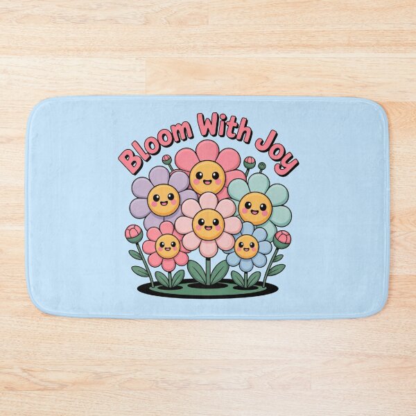 Item preview, Bloom With Joy – Cute Kawaii Pastel Flowers with Smiley Faces designed and sold by Tidarat-27.