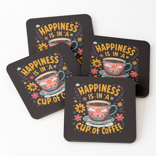 Item preview, Happiness Is in a Cup of Coffee – Cute Floral Coffee Lover Design designed and sold by WHDProduction45.