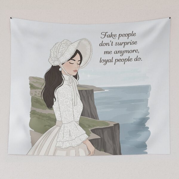 Item preview, Victorian Girl Sea View – Fake People Don’t Surprise Me Anymore Quote Art designed and sold by MAGICKEY2024.