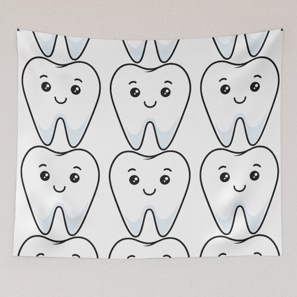 Item preview, Cute Smiling Tooth Character Illustration designed and sold by ArtfulWeave.