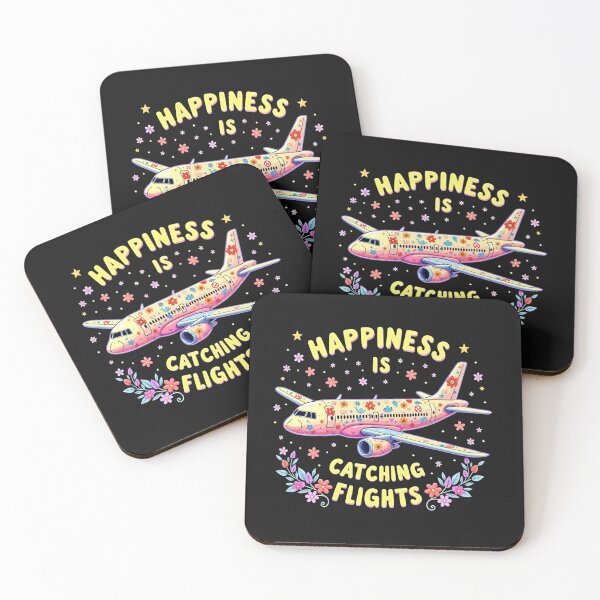 Item preview, Happiness Is Catching Flights – Cute Floral Airplane Travel Design designed and sold by WHDProduction45.