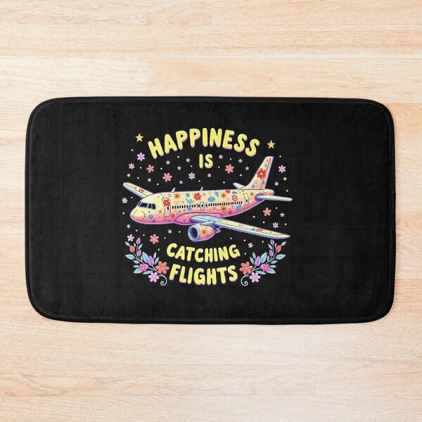 Item preview, Happiness Is Catching Flights – Cute Floral Airplane Travel Design designed and sold by WHDProduction45.