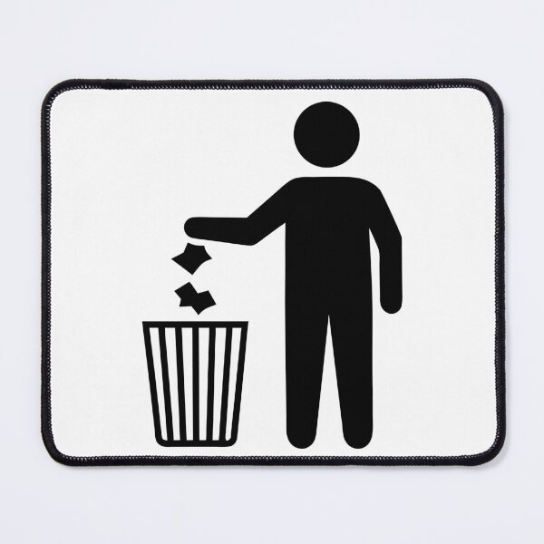 Item preview, Stick Figure Throwing Trash into Bin Silhouette designed and sold by AFernandesDSG.