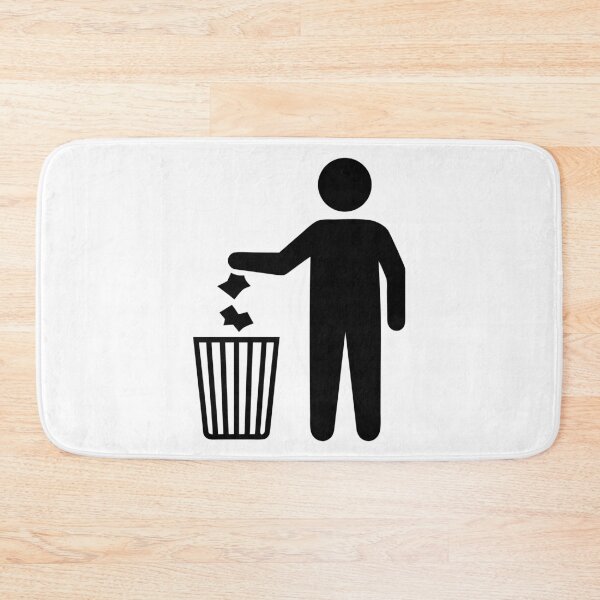 Item preview, Stick Figure Throwing Trash into Bin Silhouette designed and sold by AFernandesDSG.
