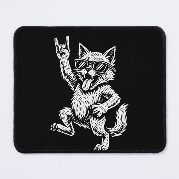 Item preview, Metal Music Funny Cat Rock Musik Retro Style designed and sold by LuminOrb.