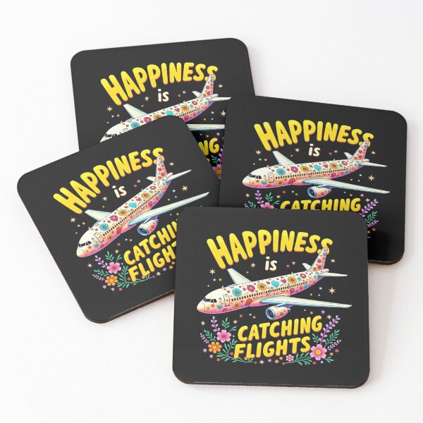 Item preview, Happiness Is Catching Flights – Cute Floral Airplane Travel Design designed and sold by WHDProduction45.
