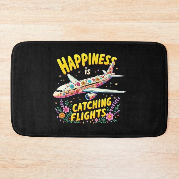 Item preview, Happiness Is Catching Flights – Cute Floral Airplane Travel Design designed and sold by WHDProduction45.