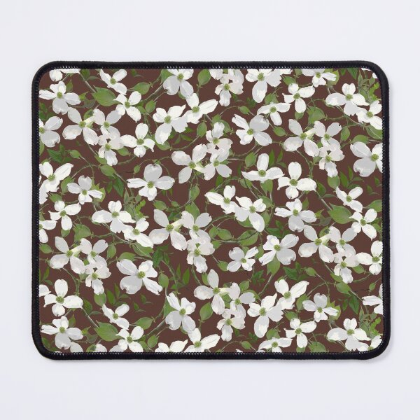 Item preview, Dogwood Blossoms on Cocoa Brown 55342b Half-drop designed and sold by Art in My Loft.