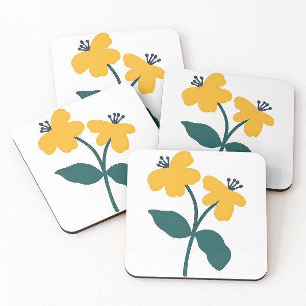 Item preview, Bold Yellow Flowers with Green Leaves Graphic designed and sold by ArtfulWeave.