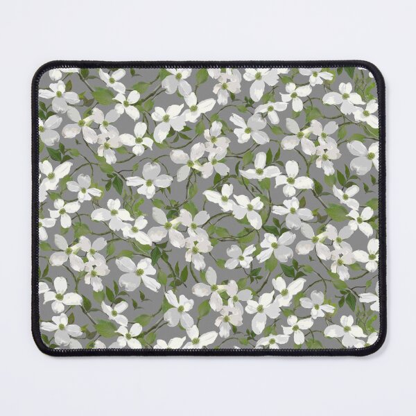 Item preview, Dogwood Blossoms on Grey 888888 Half-drop designed and sold by Art in My Loft.