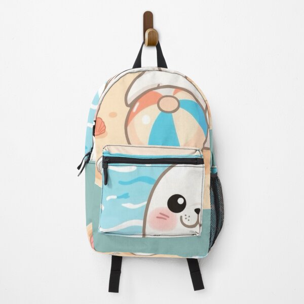 Item preview, Cute Chubby White Seal Playing with Ball on the Beach – Kawaii Pastel Design designed and sold by Tidarat-27.