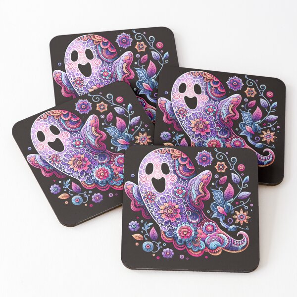 Item preview, Colorful Floral Ghost Cute Halloween Ghost designed and sold by Friends Custom Creations.