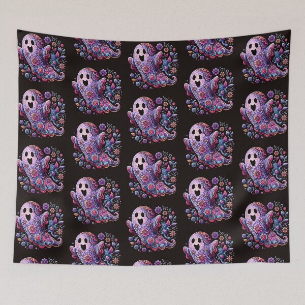 Item preview, Colorful Floral Ghost Cute Halloween Ghost designed and sold by Friends Custom Creations.