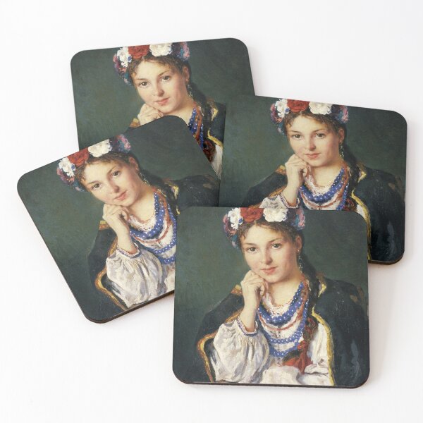 Item preview, Ukrainian girl Vladimir Egorovich Makovsky  • Painting, 1879 designed and sold by Vintage Designs +.