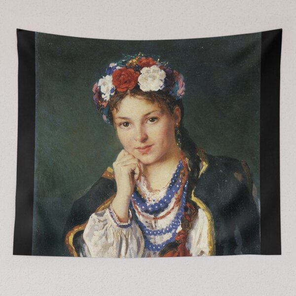 Item preview, Ukrainian girl Vladimir Egorovich Makovsky  • Painting, 1879 designed and sold by Vintage Designs +.