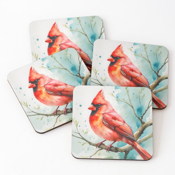 Item preview, Northern cardinal watercolor designed and sold by KeyCdesign.