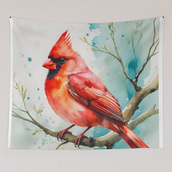 Item preview, Northern cardinal watercolor designed and sold by KeyCdesign.