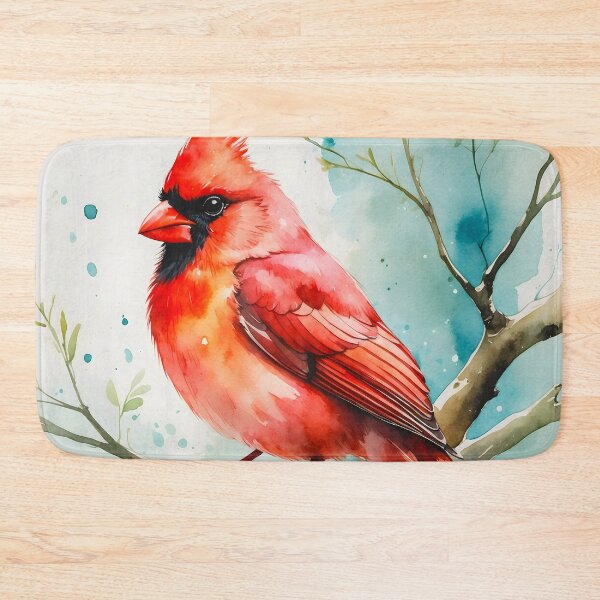Item preview, Northern cardinal watercolor designed and sold by KeyCdesign.