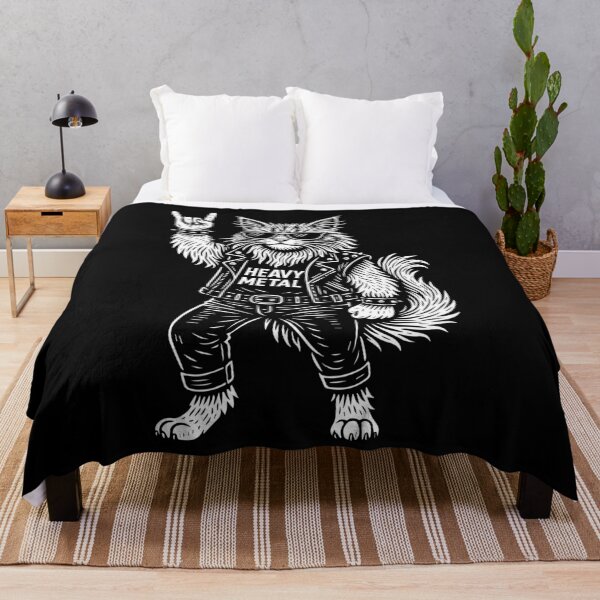 Item preview, Heavy Metal Maine Coon cat Rock Music Funny Retro designed and sold by LuminOrb.