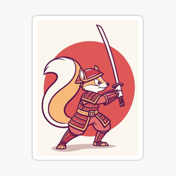 Item preview, Samurai squirrel with katana designed and sold by MrArtist Shop.