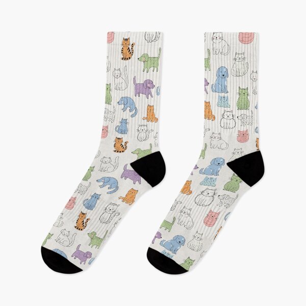 Item preview, Playful Doodle Cats & Dogs Pattern - Whimsical Pet Friends designed and sold by DropRomance.