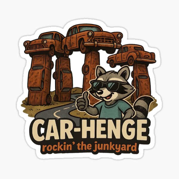 Item preview, CARHENGE: Rockin’ the Junkyard designed and sold by ColorsBurstShop.
