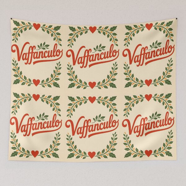 Item preview, Vaffanculo Cute Vintage Design – Hearts & Leaves Framed Italian Pun designed and sold by EmeraldeaArt.