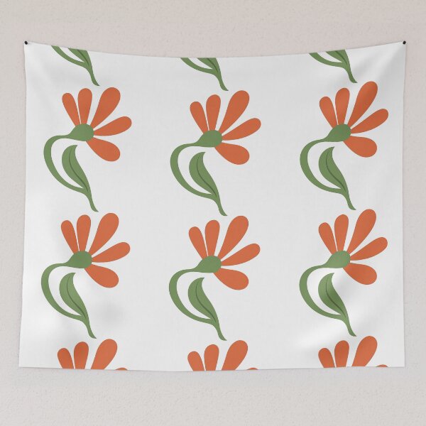 Item preview, Stylized Orange Petal Flower with Curved Stem designed and sold by ArtfulWeave.