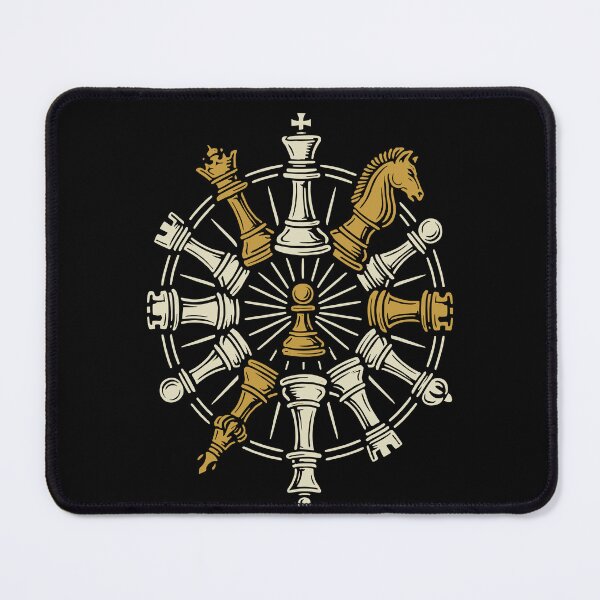 Item preview, Chess Pieces Wheel Mandala Chess Player Board Game designed and sold by LuminOrb.