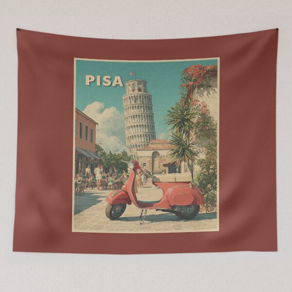 Item preview, A Vintage Travel Illustration of Pisa - Italy designed and sold by GoodOldVintage.