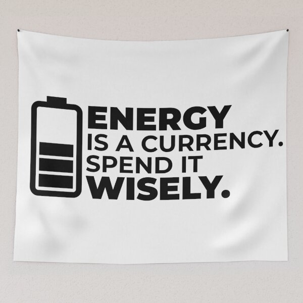 Item preview, Minimalist Quote – “Energy Is a Currency. Spend It Wisely” Motivational Design designed and sold by DKunic.