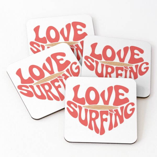 Item preview, Retro “Love Surfing” Text Art with Surfboard designed and sold by AFernandesDSG.