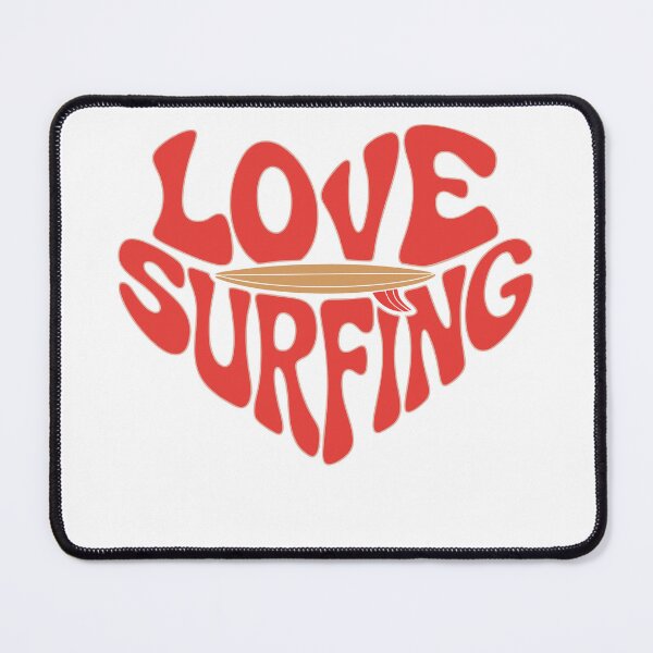Item preview, Retro “Love Surfing” Text Art with Surfboard designed and sold by AFernandesDSG.