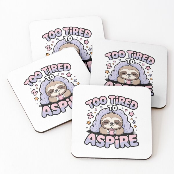 Item preview, Too Tired to Aspire – Kawaii Sleepy Sloth with Coffee  designed and sold by MagicWander.