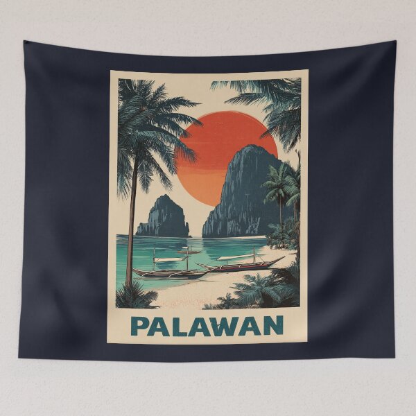 Item preview, A Vintage Travel Illustration of the Palawan - Philippines designed and sold by GoodOldVintage.