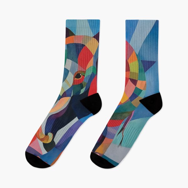 Item preview, Geometric Colorful Elephant Portrait Standing in an Abstract Environment. designed and sold by HEMRO.