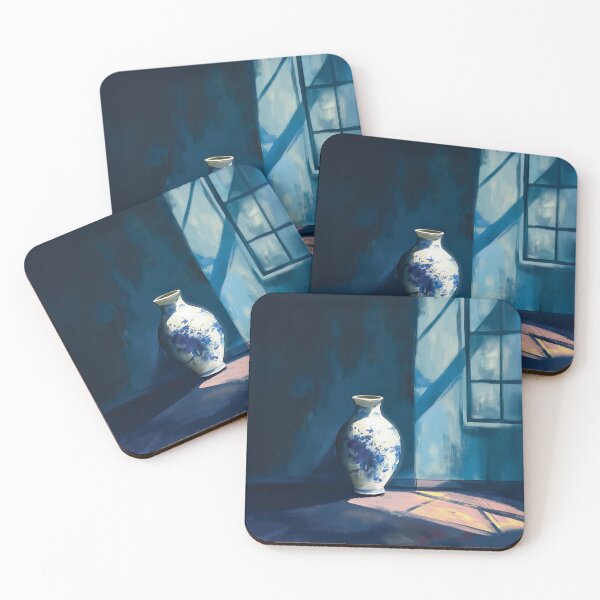 Item preview, Traditional Blue and White Ceramic Vase in a Serene Room Setting design. designed and sold by HEMRO.
