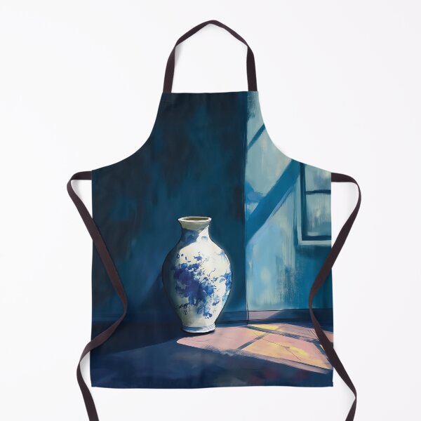 Artikelvorschau, Traditionelle blau-weiße Keramikvase in einem ruhigen Raumdesign. entworfen und verkauft von HEMRO.