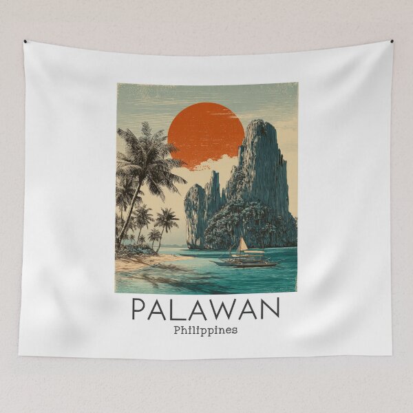 Item preview, A Vintage Travel Illustration of the Palawan - Philippines designed and sold by GoodOldVintage.