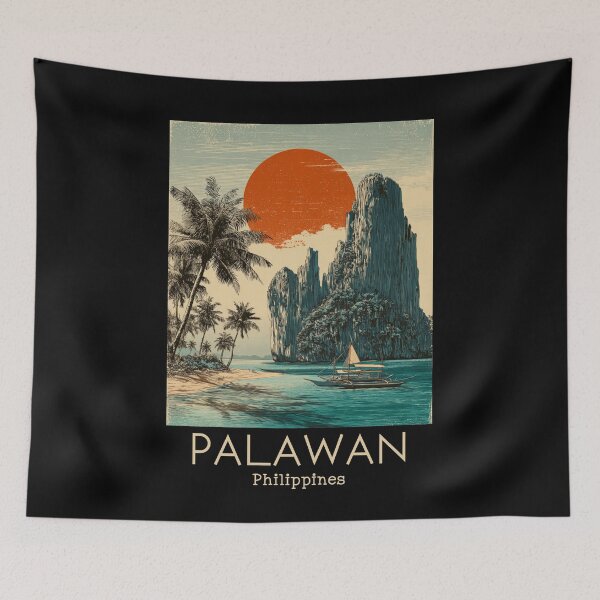 Item preview, A Vintage Travel Illustration of the Palawan - Philippines designed and sold by GoodOldVintage.