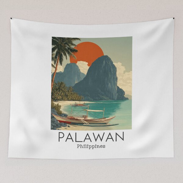 Item preview, A Vintage Travel Illustration of the Palawan - Philippines designed and sold by GoodOldVintage.