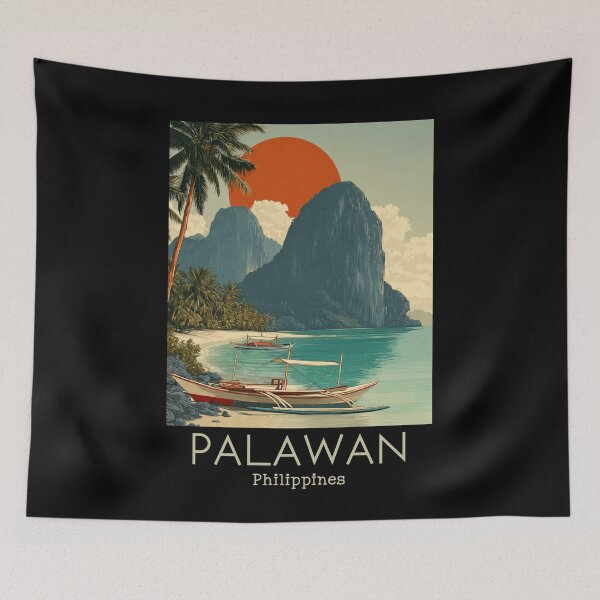 Item preview, A Vintage Travel Illustration of the Palawan - Philippines designed and sold by GoodOldVintage.