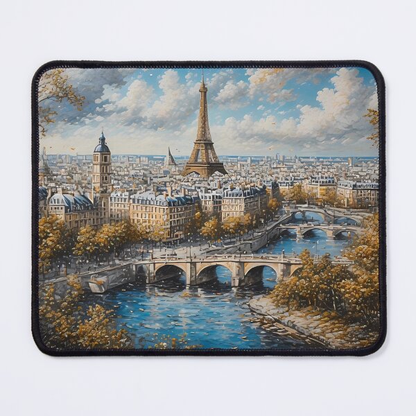 Item preview, Golden Autumn in Paris – Eiffel Tower & Seine River View designed and sold by MARAFISHOPARTS.