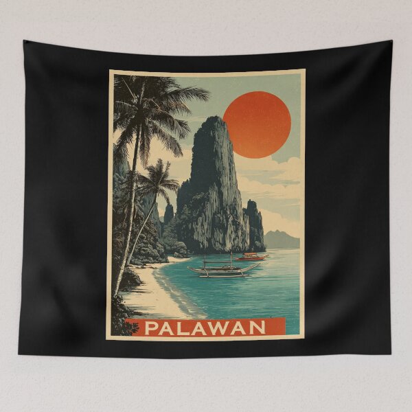 Item preview, A Vintage Travel Illustration of the Palawan - Philippines designed and sold by GoodOldVintage.
