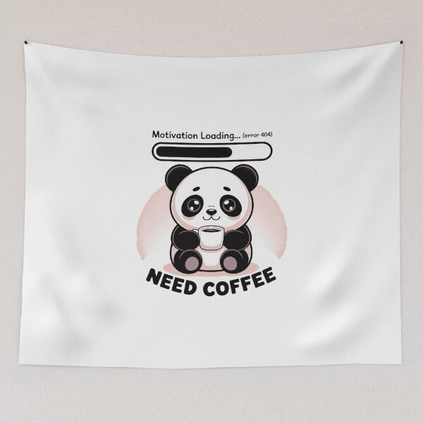 Item preview, Kawaii Panda Motivation Loading Error 404 designed and sold by MagicWander.