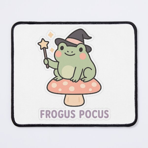 Item preview, Frogus Pocus – Witchy Frog on a Mushroom designed and sold by Thorrdu.