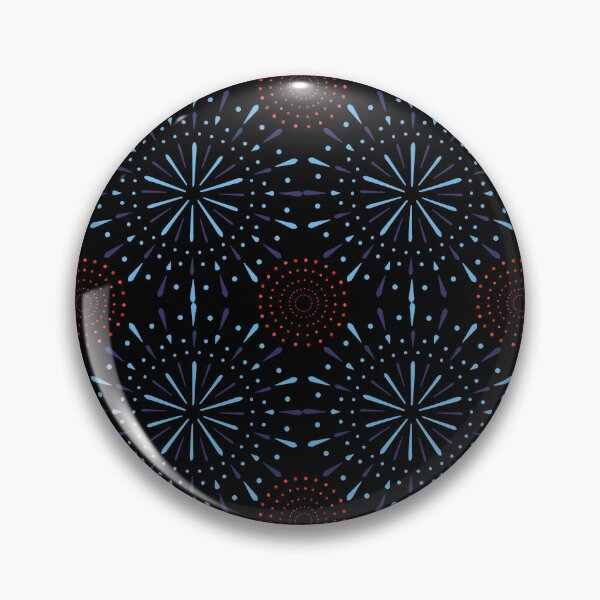 Item preview, Fuegos artificiales azules y rojos estallan en el cielo nocturno negro | Arte festivo vibrante designed and sold by CHAYOST.
