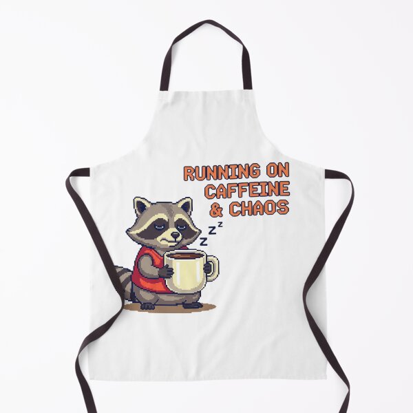 Item preview, Pixel Art Raccoon Holding Coffee – Funny Retro Style, Sleepy Trash Panda Illustration designed and sold by kubix81.