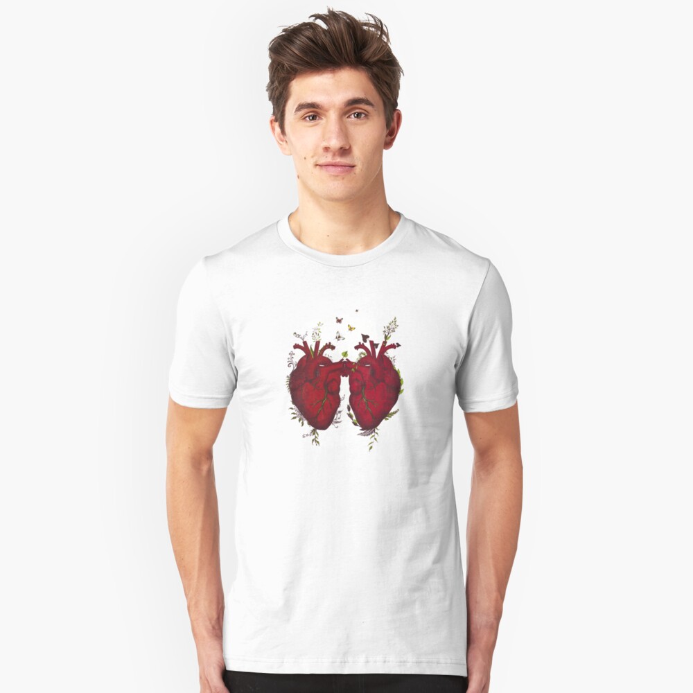 two hearts beating as one Slim Fit T-Shirt