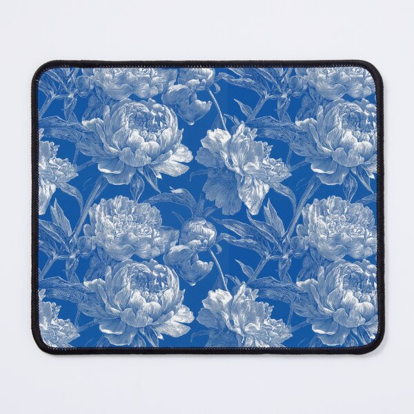 Item preview, White peonies on a blue background designed and sold by Baart72.